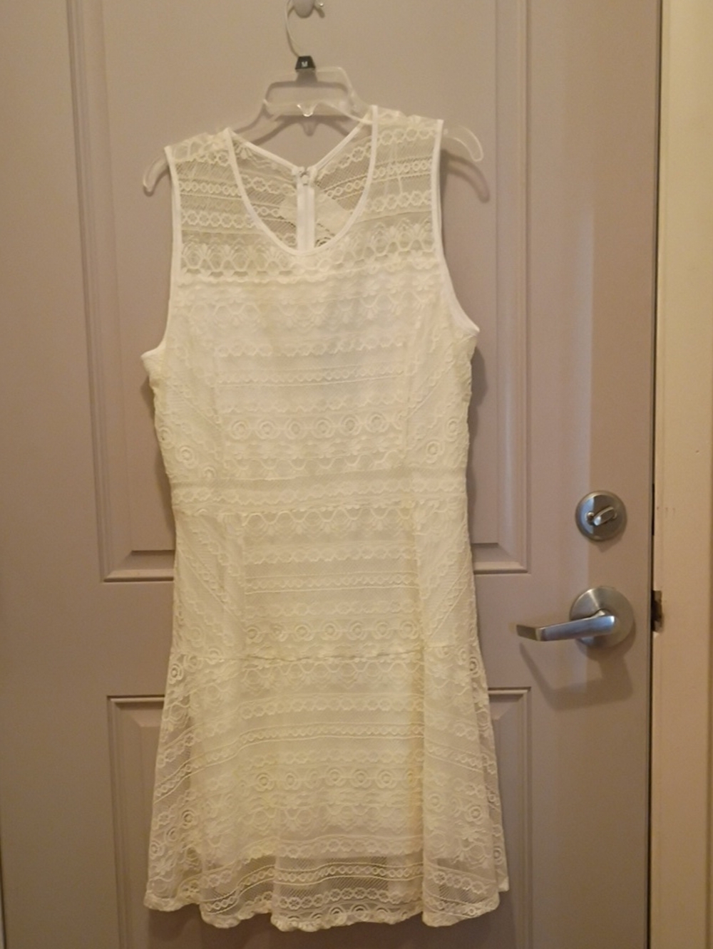 NY Collection Cream Lace Sleeveless Fit & Flare Mini Dress Size XL